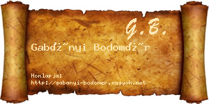 Gabányi Bodomér névjegykártya